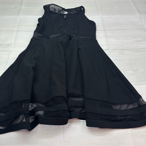 Calvin Klein Girls Illusion Mesh Bow Front Dress Black Size 7 Regular - Picture 7 of 10